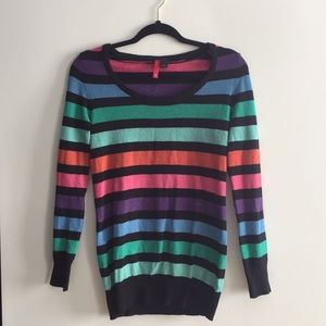 Rainbow striped sweater.